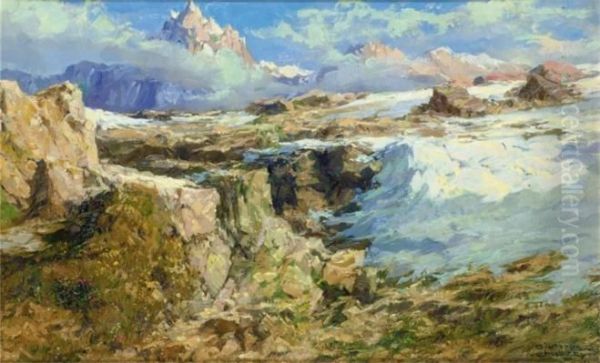 Monviso Oil Painting by Cesare Gheduzzi