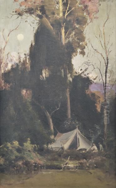 Campsite Oil Painting by Robert Edgar Taylor Ghee