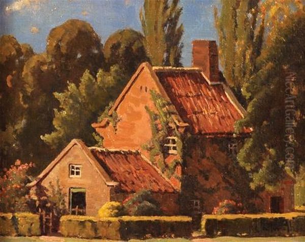 Captain Cook's Cottage Oil Painting by Robert Edgar Taylor Ghee