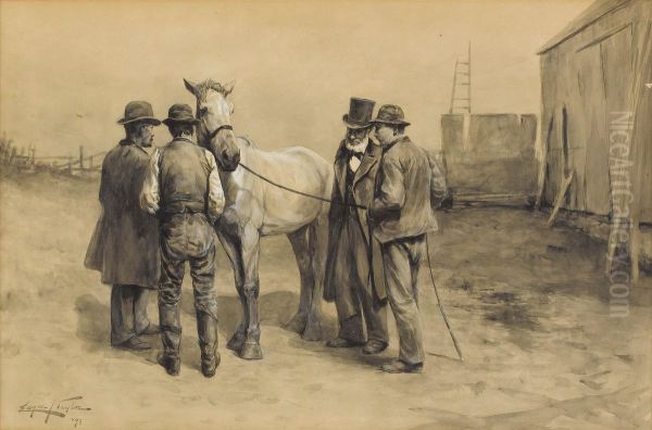 The Horse Traders Oil Painting by Robert Edgar Taylor Ghee