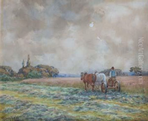 Harvesting Scene Oil Painting by Peter Ghent