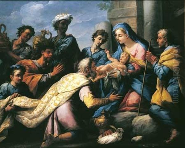 L'adoration Des Mages Oil Painting by Alessandro Gherardini