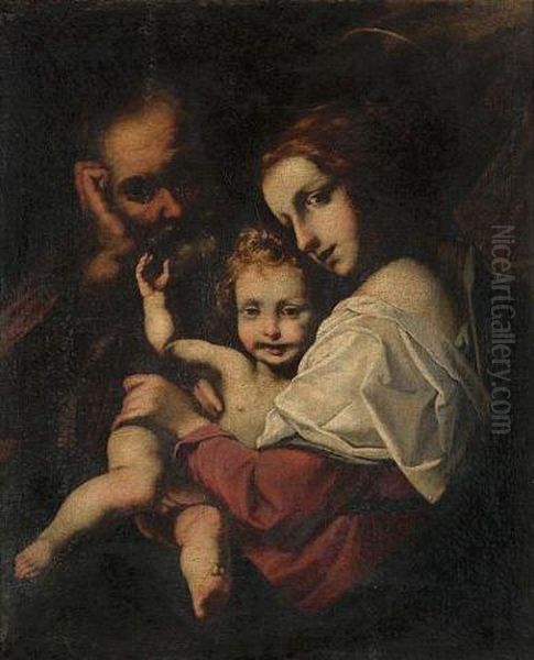 Holy Family Oil Painting by Melchiorre Gherardini Il Ceranino