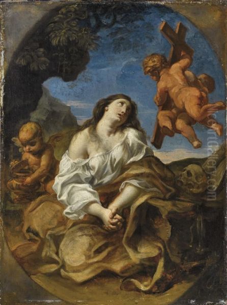 Maddalena In Preghiera Oil Painting by Giuseppe Ghezzi