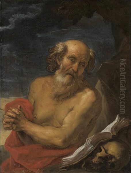 Saint Jerome Oil Painting by Giuseppe Ghezzi