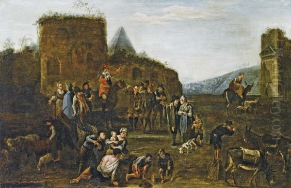 Scene Di Vita Contadina Oil Painting by Matteo Dei Pitocchi Ghidoni