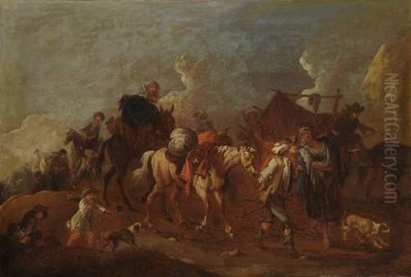 Caravane De Marchands Oil Painting by Matteo Dei Pitocchi Ghidoni