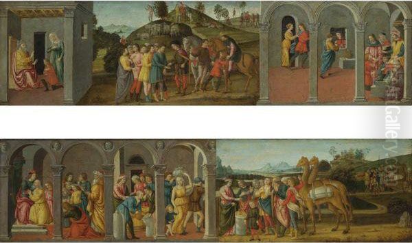 Two Cassone Panels With Scenes From The Life Of Joseph 
The Former Oil Painting by Davide Ghirlandaio