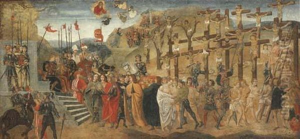 The Martyrdom Of Saint Achatius And The Ten Thousand Martyrs Oil Painting by Davide Ghirlandaio