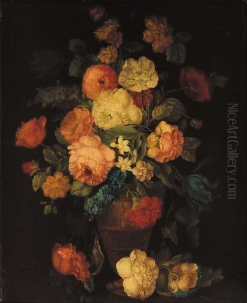 Vaso Di Fiori Oil Painting by Marcello Giachino