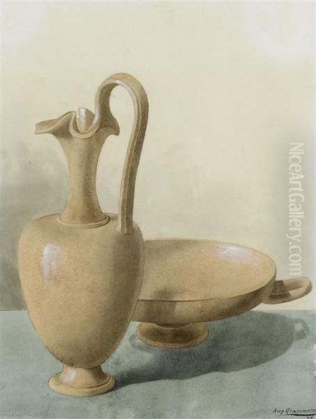 Still Life With Jug And Bowl Oil Painting by Augusto Giacometti