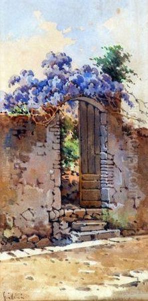 A Walled Doorway Oil Painting by Angelos Giallina