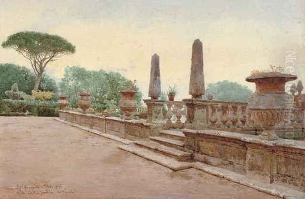 The Terrace, Villa Lante Oil Painting by Giampietrino