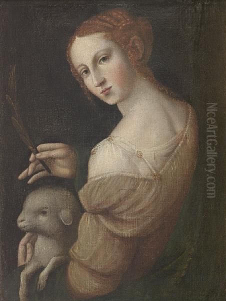 Saint Agnes Oil Painting by Giampietrino