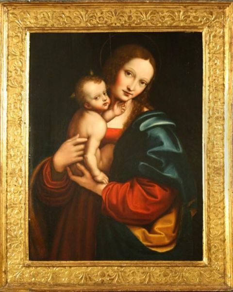 ''madonna Col Bambino''. Oil Painting by Giampietrino