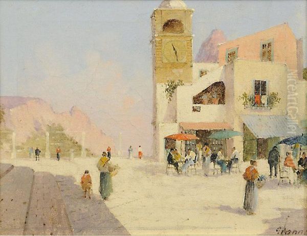 Piazza A Capri Oil Painting by Gianni