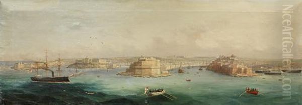 The Grand Harbour, Malta Oil Painting by Girolamo Gianni