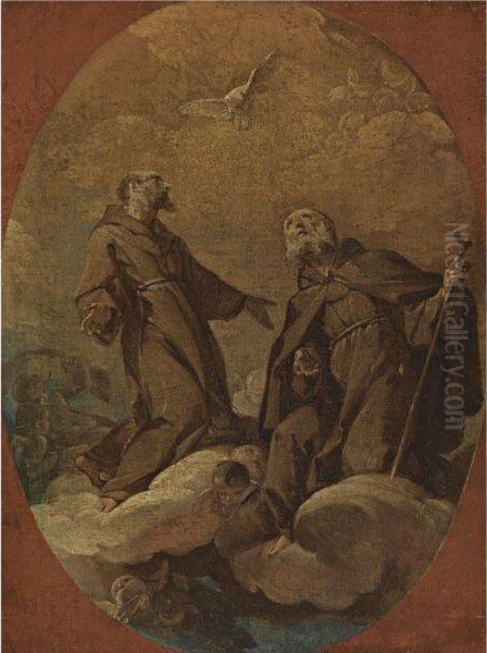 The Apotheosis Of Two Franciscan Friars Oil Painting by Corrado Giaquinto