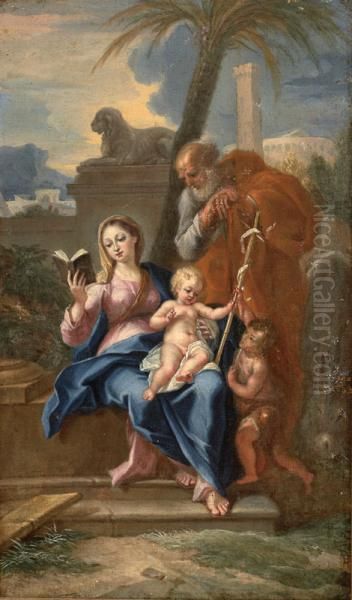 Holy Family Oil Painting by Corrado Giaquinto