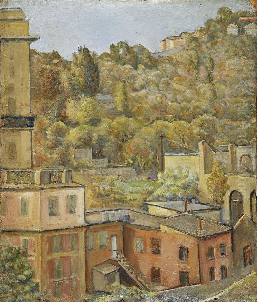 Case Tra Gli Ulivi Oil Painting by Cesare Giarrusso