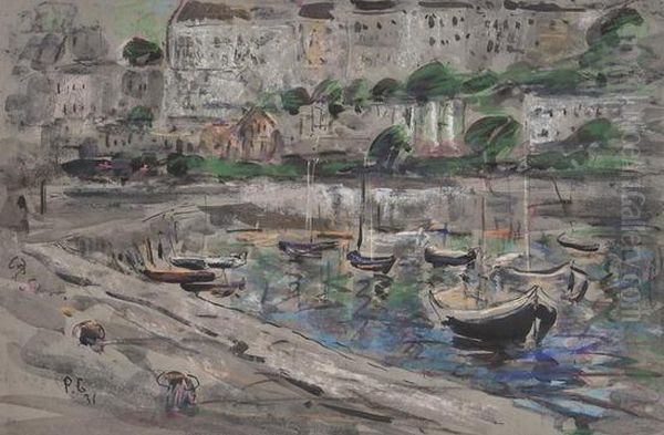 Torquay Harbour Oil Painting by Harry Phelan Gibb