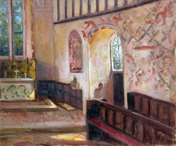 Church Interior Oil Painting by Harry Phelan Gibb