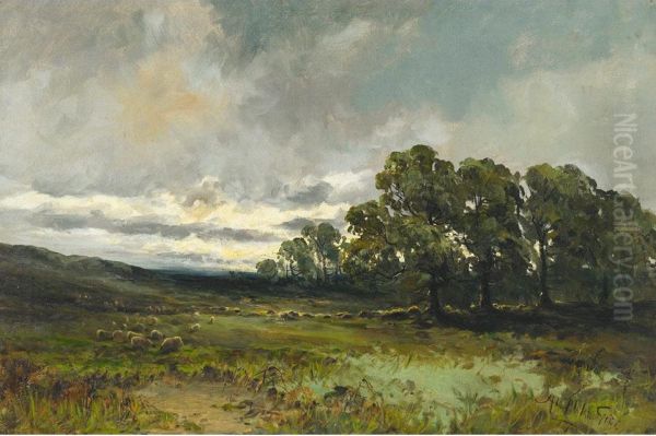 On The Edge Of The Beanley Moor, Northumberland Oil Painting by Harry Phelan Gibb