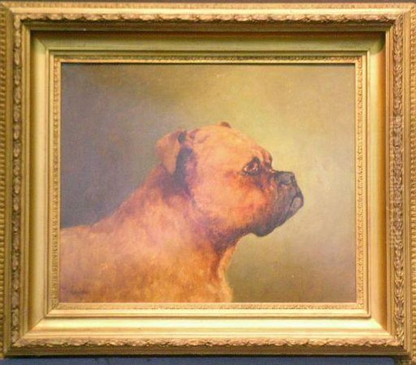 Bulldog Oil Painting by J. H. Gibb