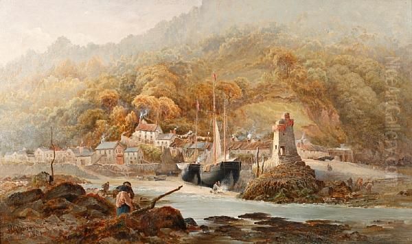 View Of Lynmouth Oil Painting by William Gibbons