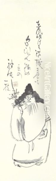 Sugawara Michizane (845-903) Going To China Oil Painting by Sengai Gibon