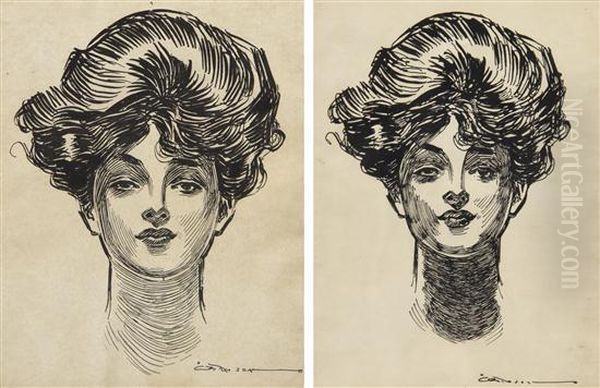 Portrait Of A Lady Oil Painting by Charles Dana Gibson