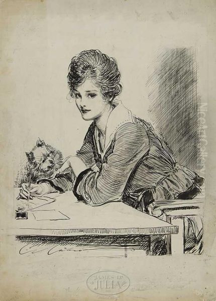 The Letter Oil Painting by Charles Dana Gibson