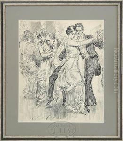 Following Her Lead Oil Painting by Charles Dana Gibson