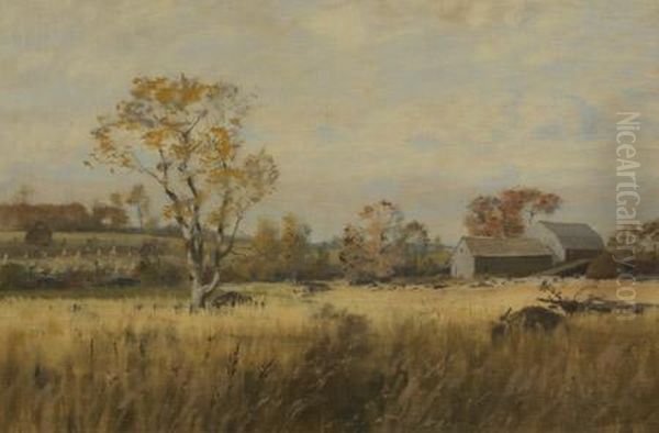 Autumnal Pasture Oil Painting by Walter Hamilton Gibson