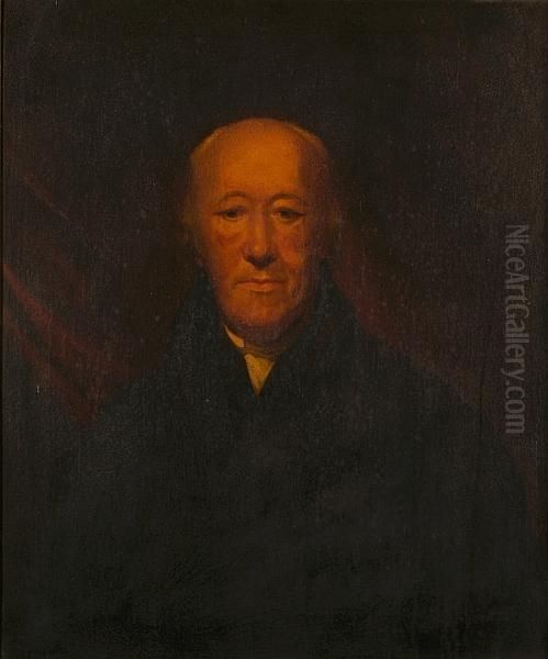 A Portrait Of The Rev. Edward Giddy, Long Bust Length Oil Painting by Mary Ann Giddy