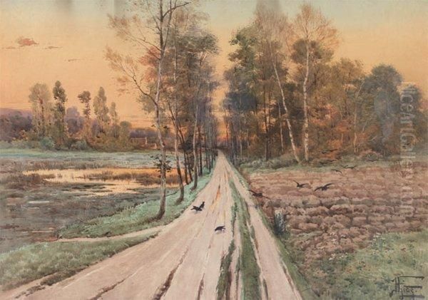 Le Chemin Oil Painting by Theophile (Francois Theophile Etienne) Gide