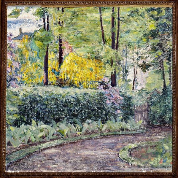 Summer In The Garden Oil Painting by Harald Giersing