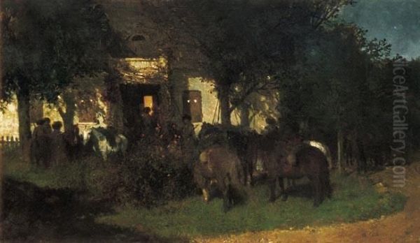 Rewizja Nocna Oil Painting by Maksymilian Gierymski