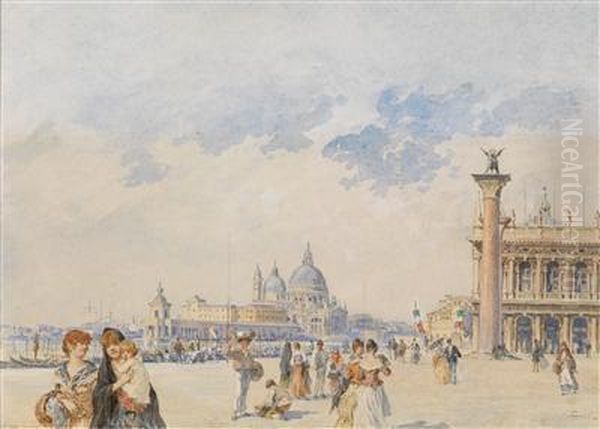 Venice, Piazetta San Marco Oil Painting by Hermann Giesel