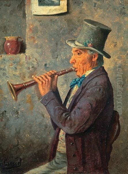 The Musician; The Drinker Oil Painting by Wilhelm F. Giessel