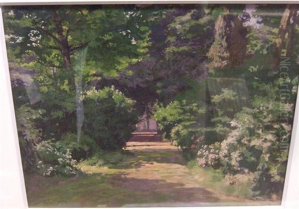 Allee Boisee Oil Painting by Leon Giffard