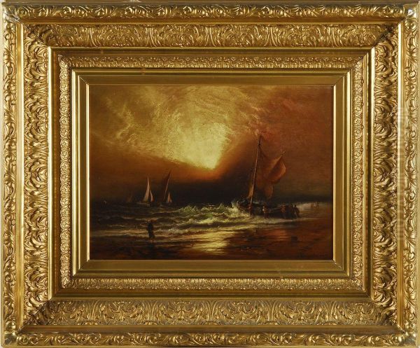 Sunset On The Coast Oil Painting by Charles Henry Gifford