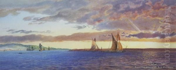 Ships And Sailboats Oil Painting by Edward Augustus Gifford