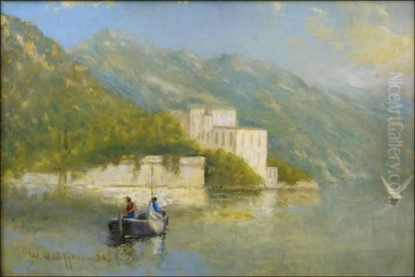 Venetian Sce Oil Painting by William Birdsall Gifford