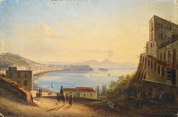 View Of Naples From Posillipo Oil Painting by Ercole Gigante