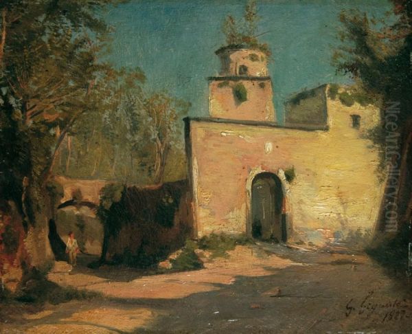 Casa Rustica Alla Pigna Oil Painting by Gaetano Gigante