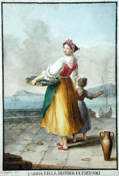 Donna Della Marina Di Pozzuoli Oil Painting by Gaetano Gigante