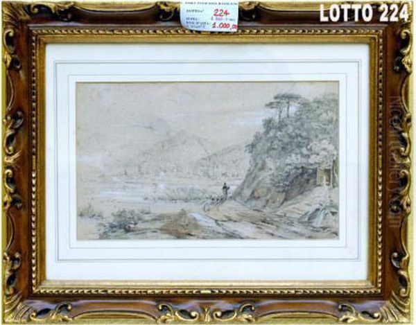 Paesaggio Lacustrecon Pastore Ed Il Suo Gregge Oil Painting by Giacinto Gigante