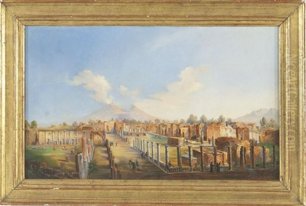 Scavi Di Pompei Oil Painting by Giacinto Gigante