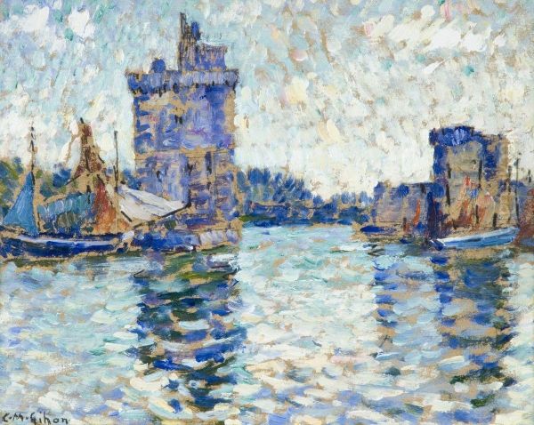 Le Port De La Rochelle Oil Painting by Clarence Montfort Gihon